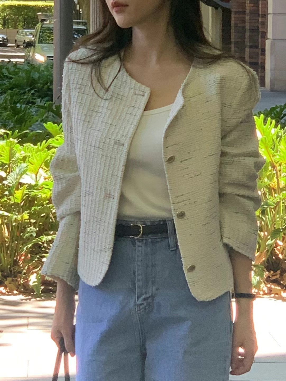 Pale Tweed Boucle Blazer