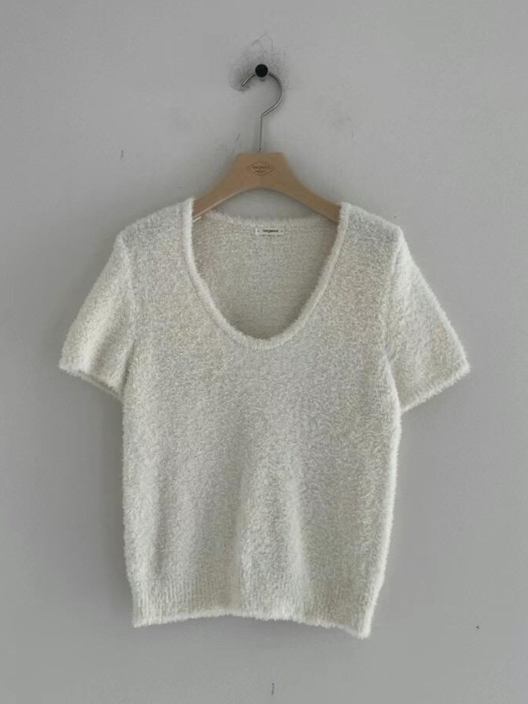 U-Neck Short Sleeved Teddy Top *3 Colors