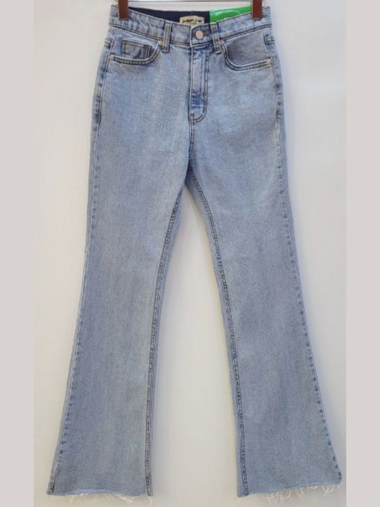 Elasitic Waist Flared Denim Jeans