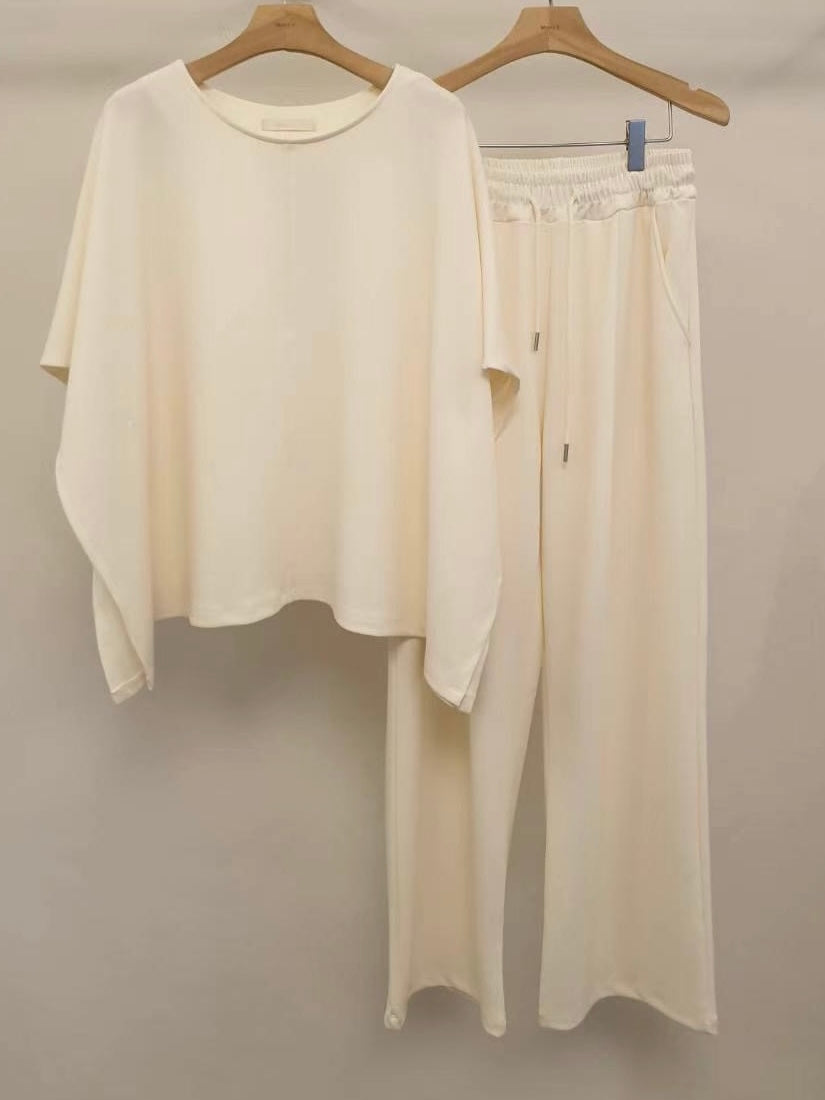 Soft Batwing Sleeves Trousers Set