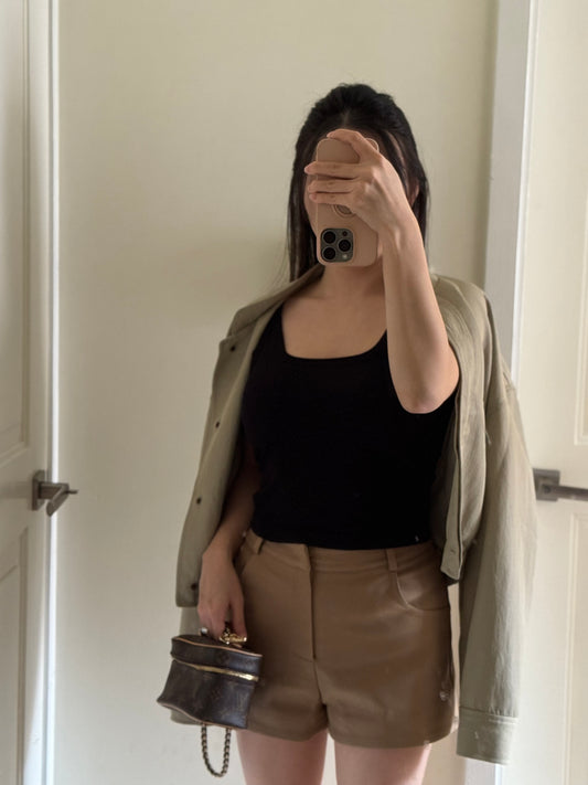 Khaki High Waist Dress Shorts 卡其高腰西裝短褲