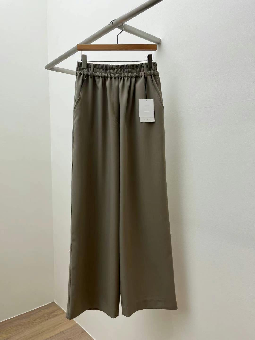 Silk Elasticated Waistband Wide Leg Pants