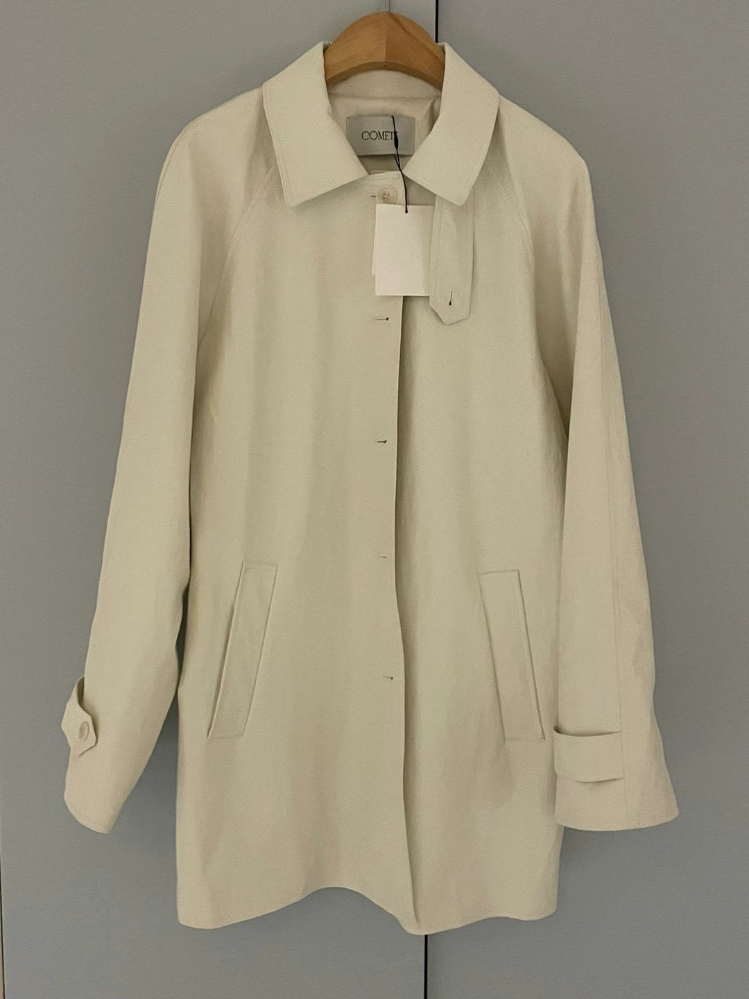 Faux leather Ivory White Trench Coat