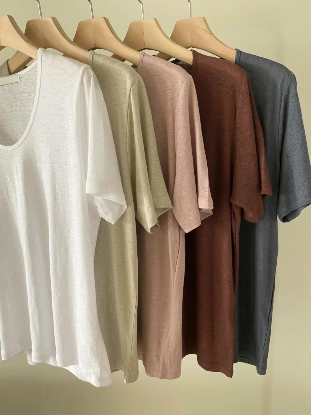 Relaxed Scoop Neck Short Sleeved T-Shirt *5 Colors