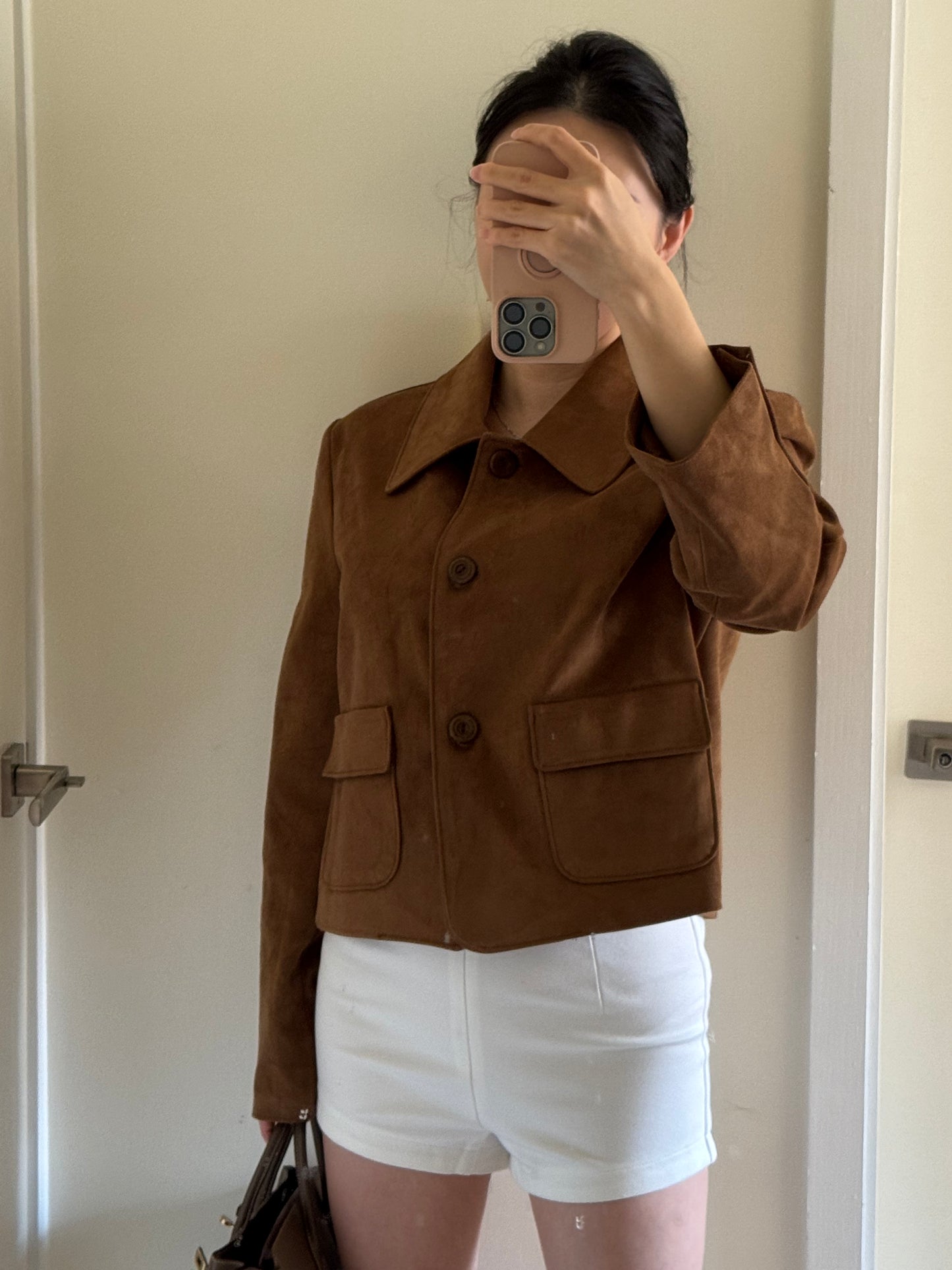 Cognac Suede Jacket 琥珀棕絨面外套
