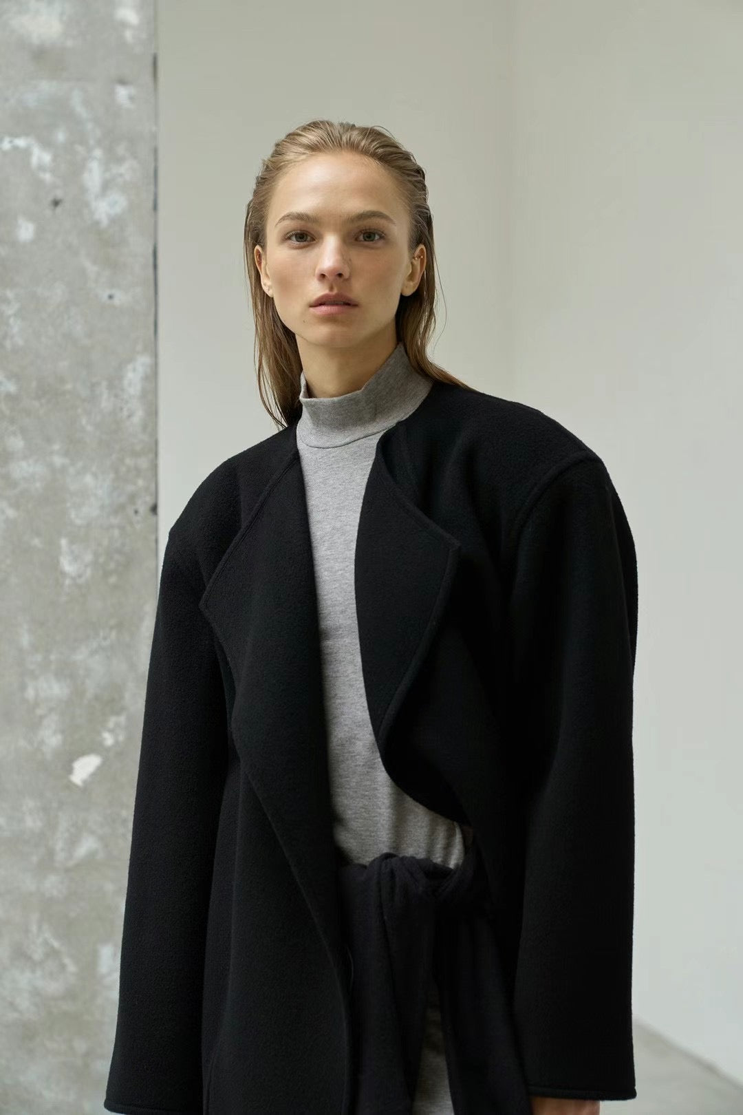 Cashmere Wool Wrap Coat