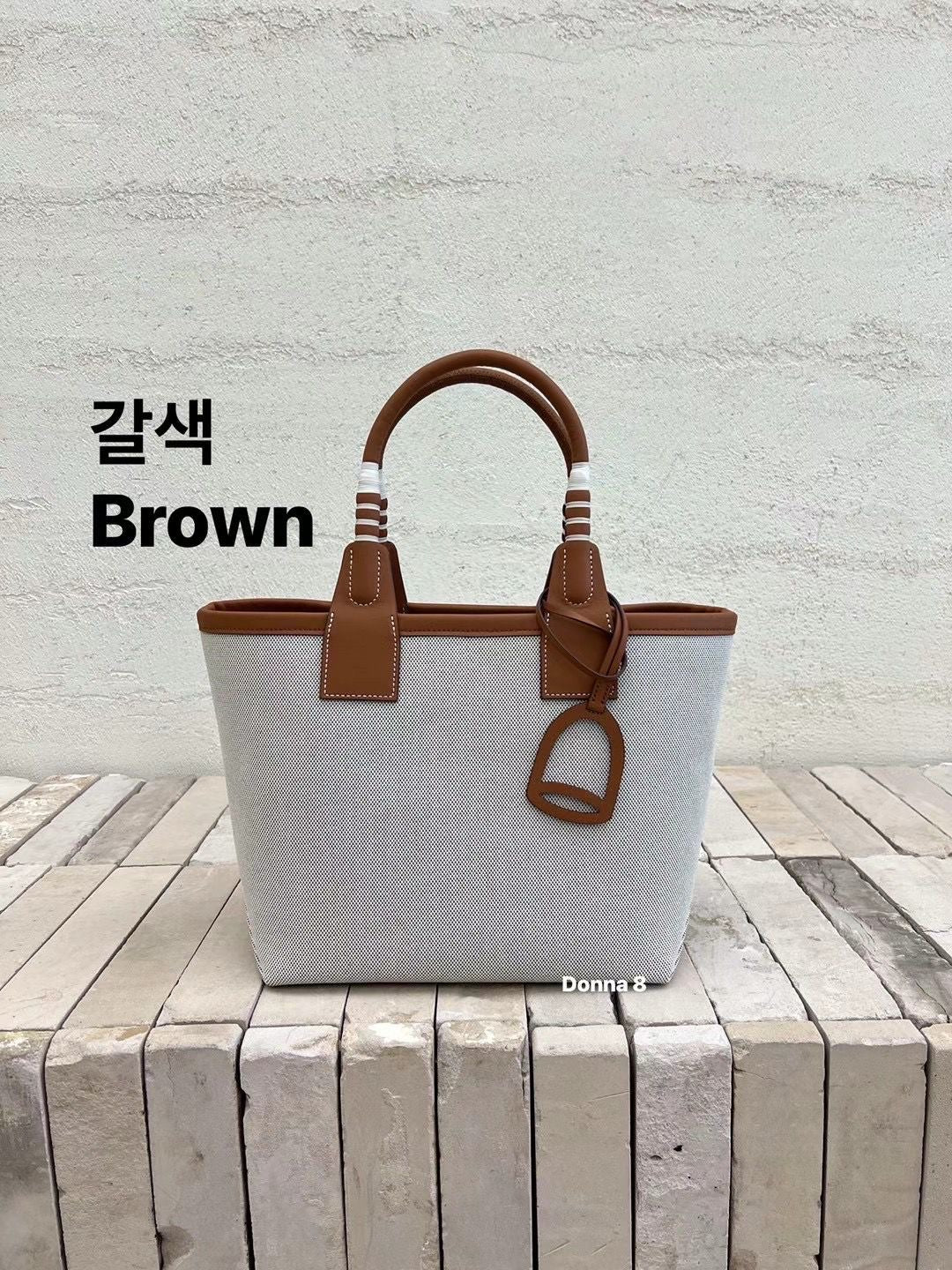 Canvas Top Handle Small Tote Bag