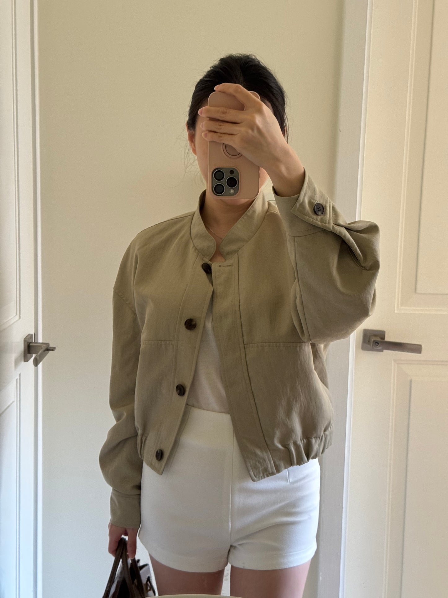 Khaki Bomber Trench Coat 卡其短款風衣外套