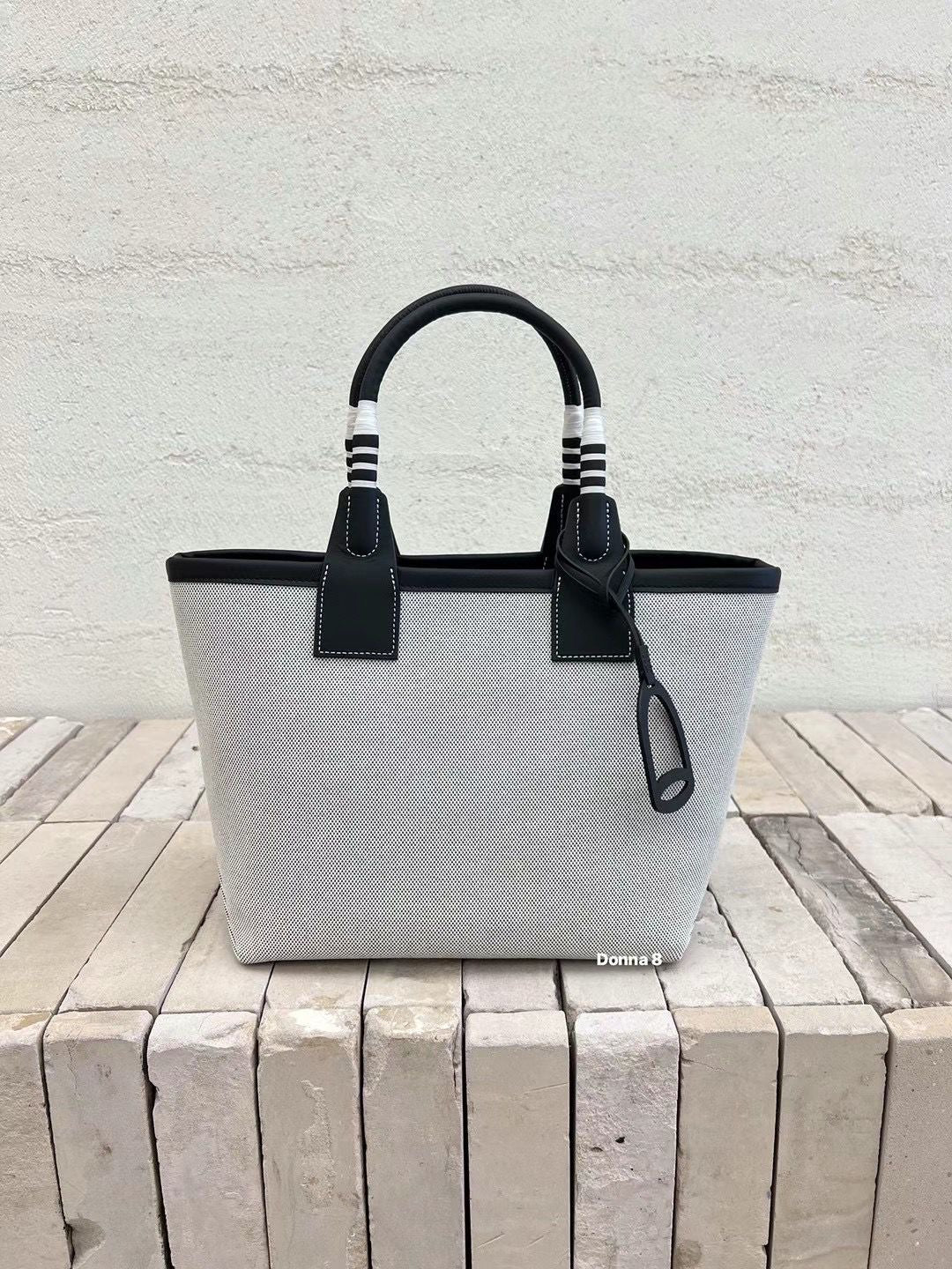 Canvas Top Handle Small Tote Bag