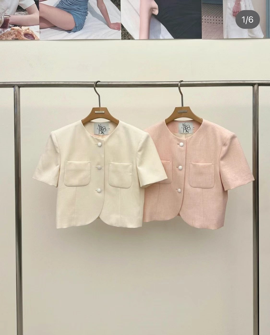 Short Sleeved Summer Jacket * Pink / Ivory