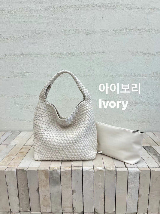 Woven Top Handle Tote Bag