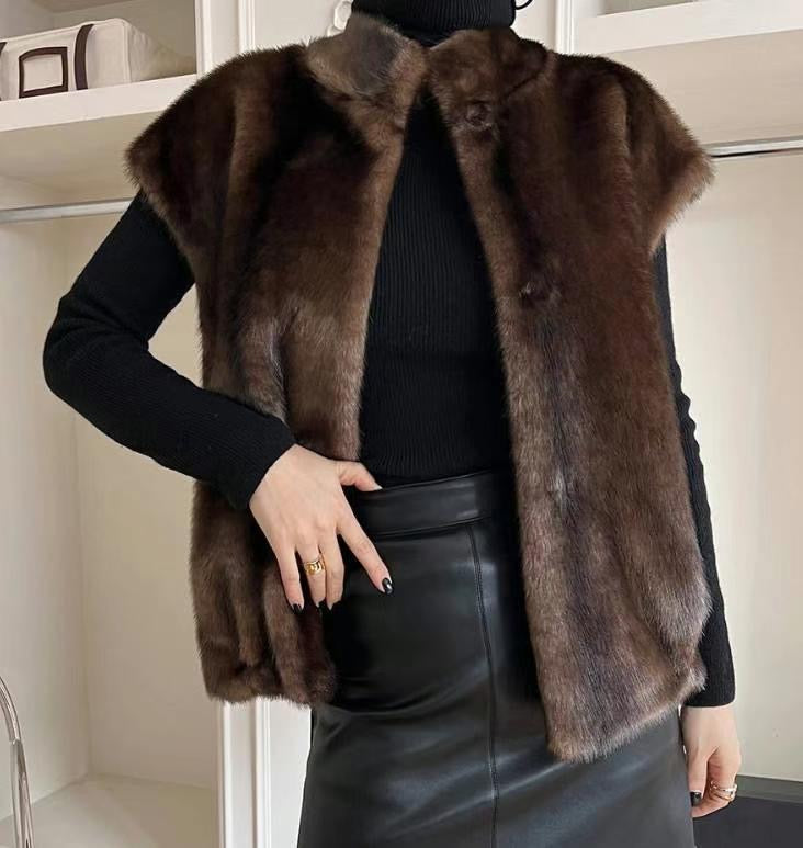 Cap Sleeved Fur Vest *4 colors