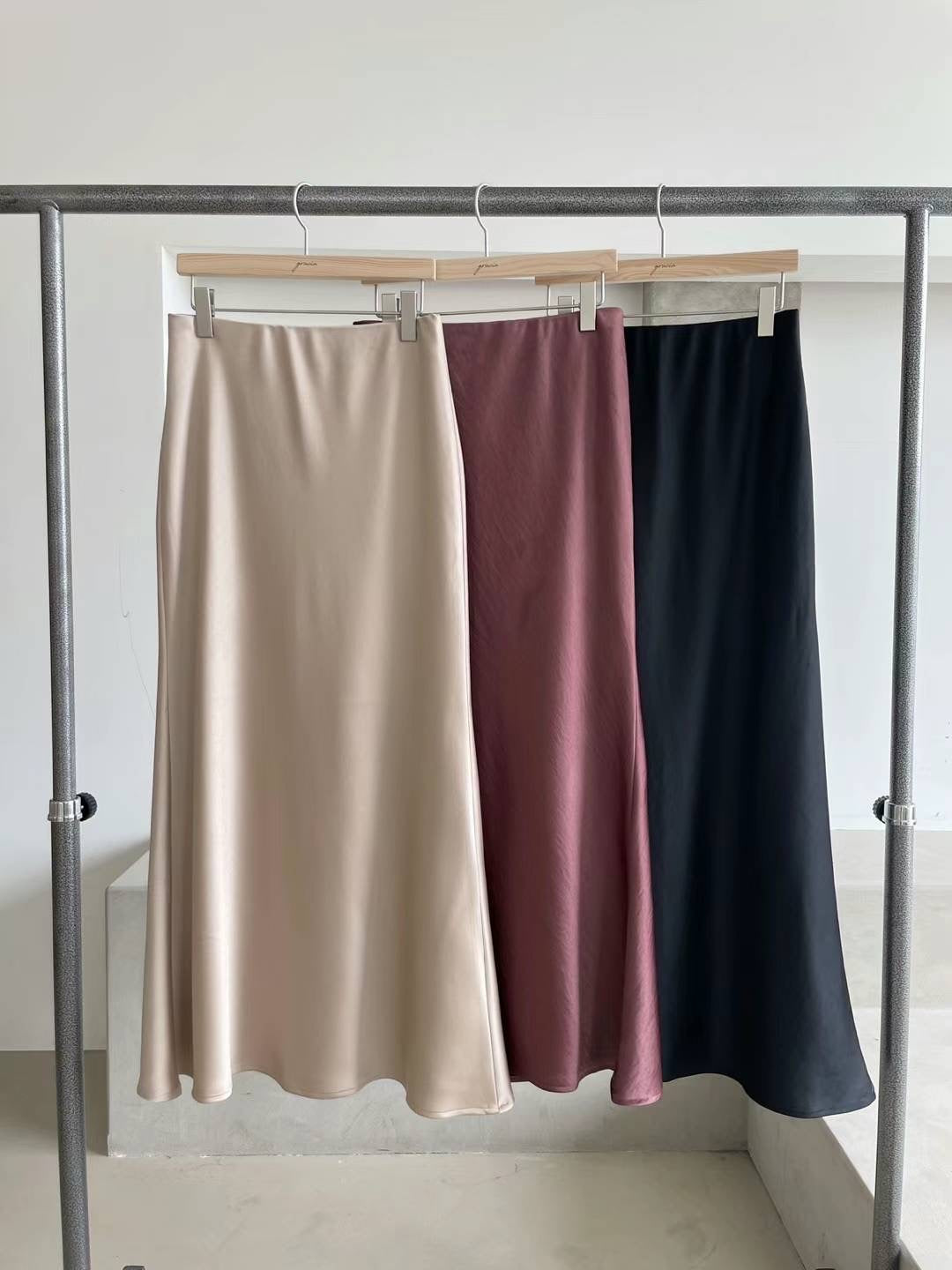 Satin Midi Skirt