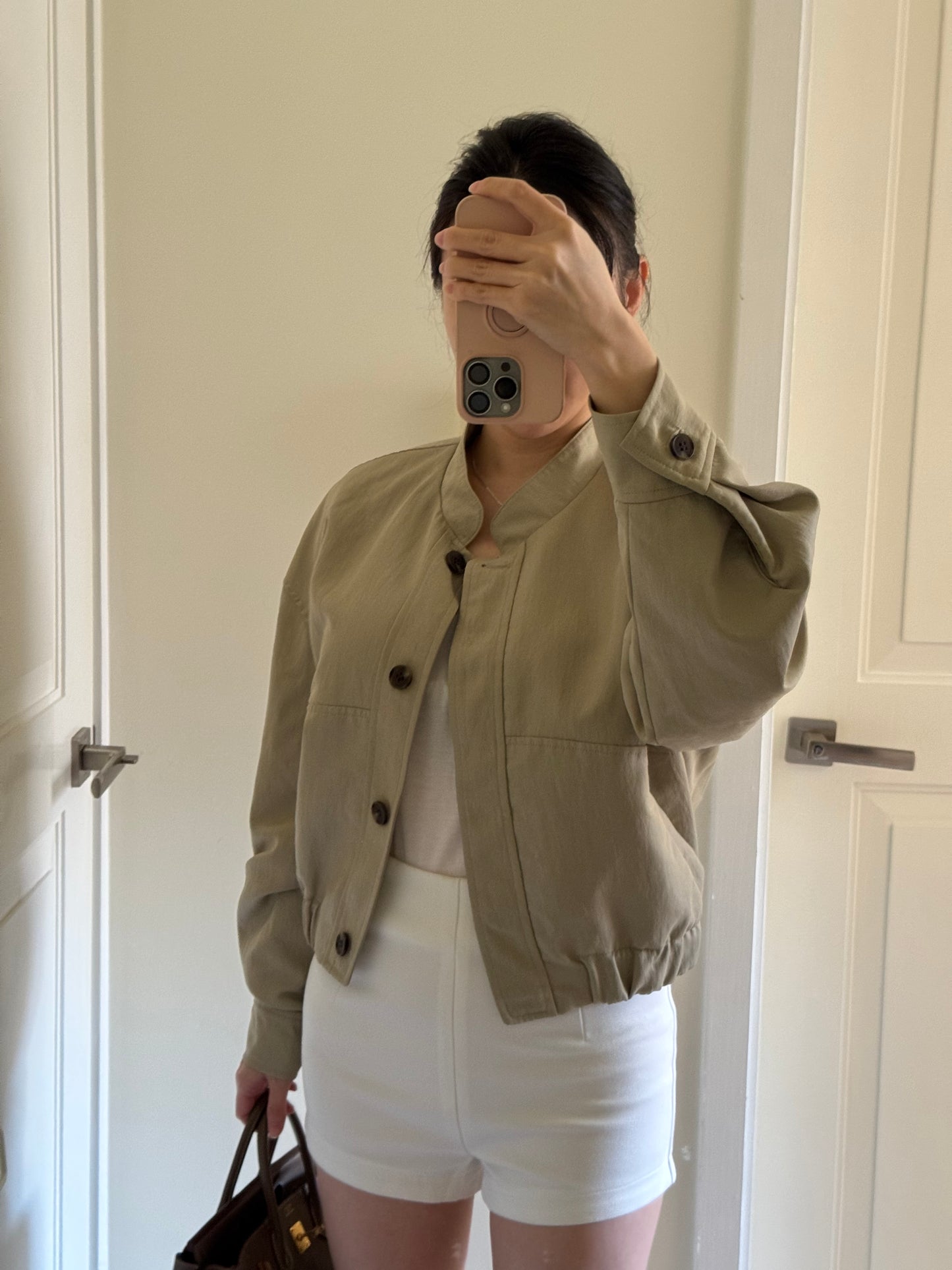 Khaki Bomber Trench Coat 卡其短款風衣外套