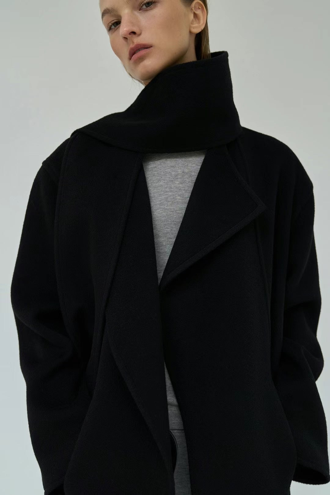 Cashmere Wool Wrap Coat