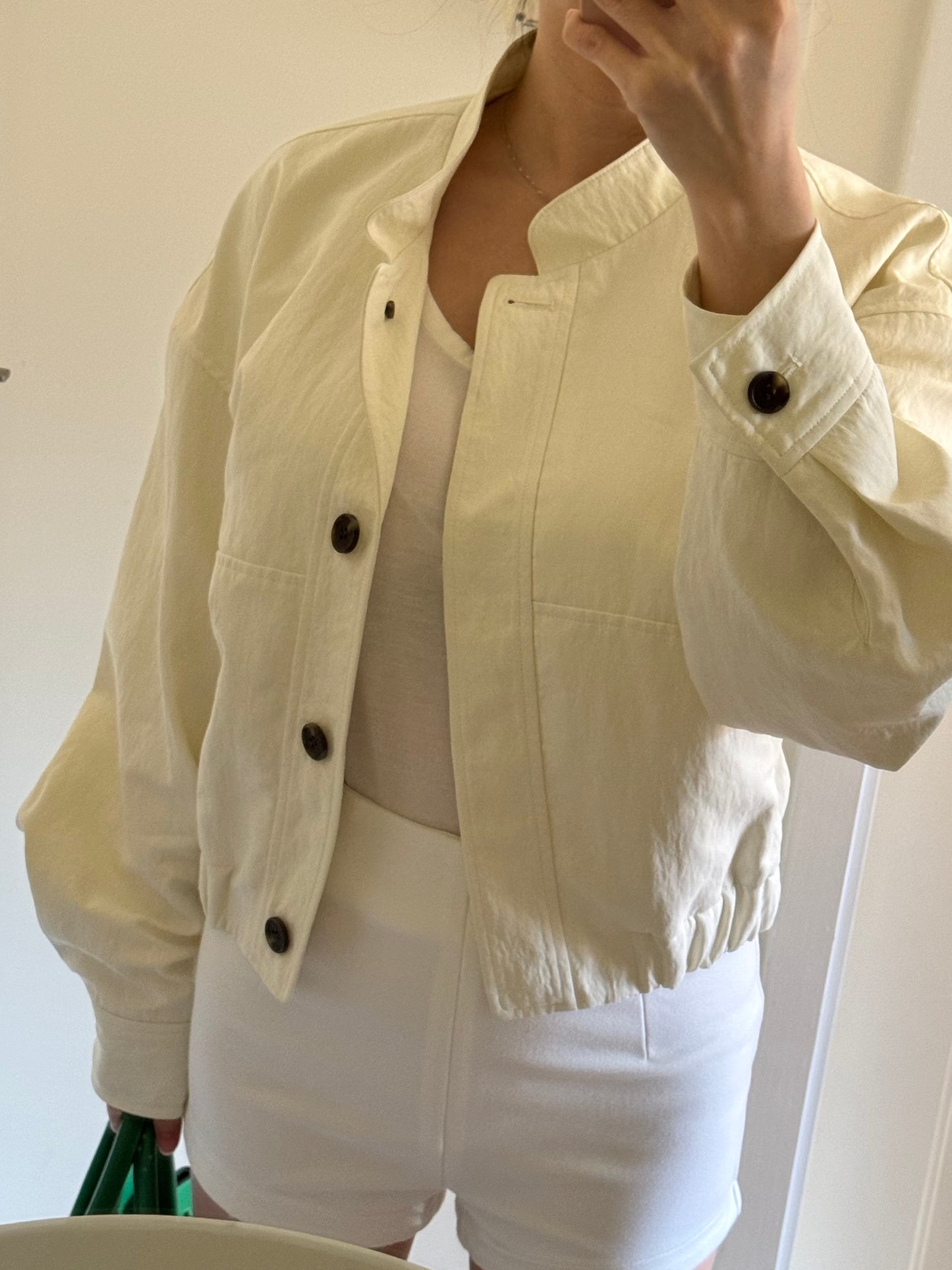 Ivory Bomber Trench Jacket 象牙白短款風衣外套