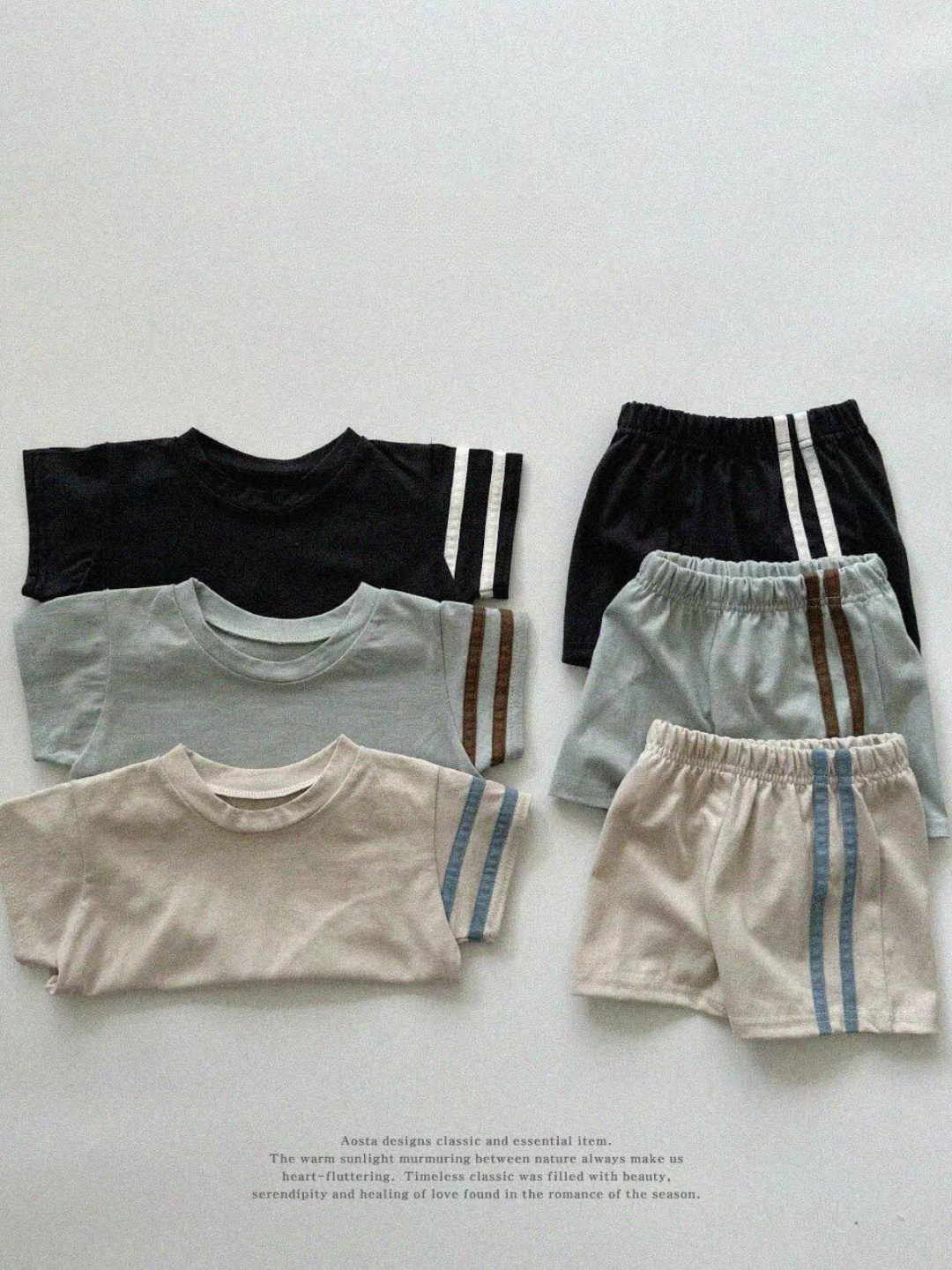 Striped Short Sleeved Kids T-shirt *3 Colors