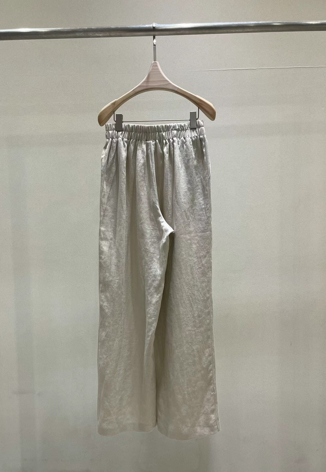 Linen High Waisted Straight Leg Trousers