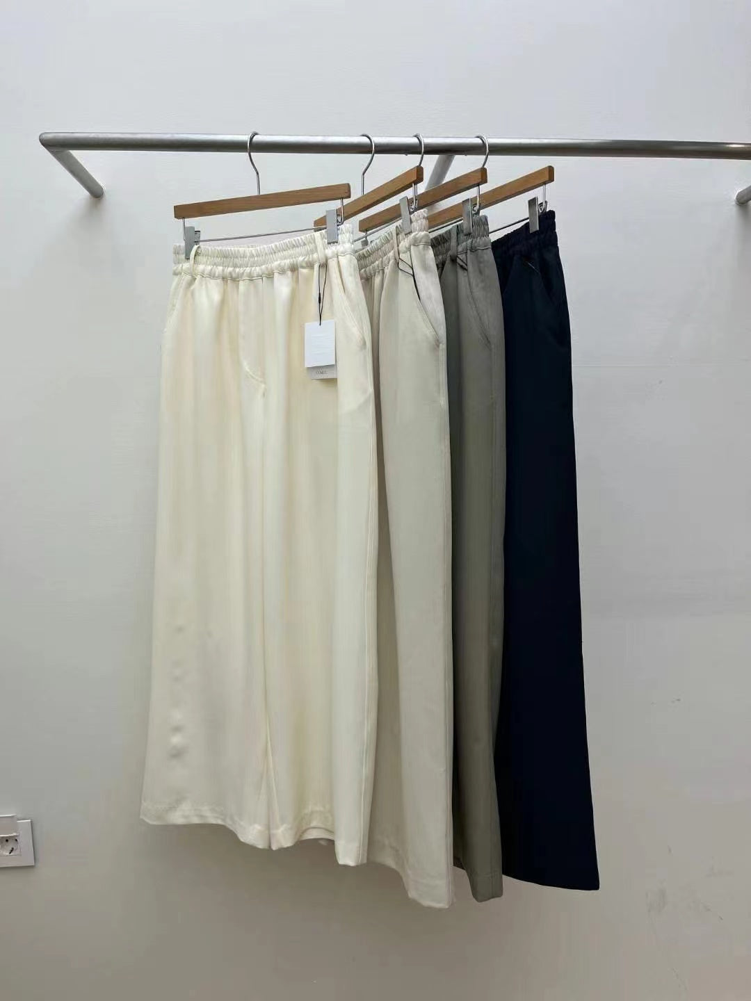 Silk Elasticated Waistband Wide Leg Pants