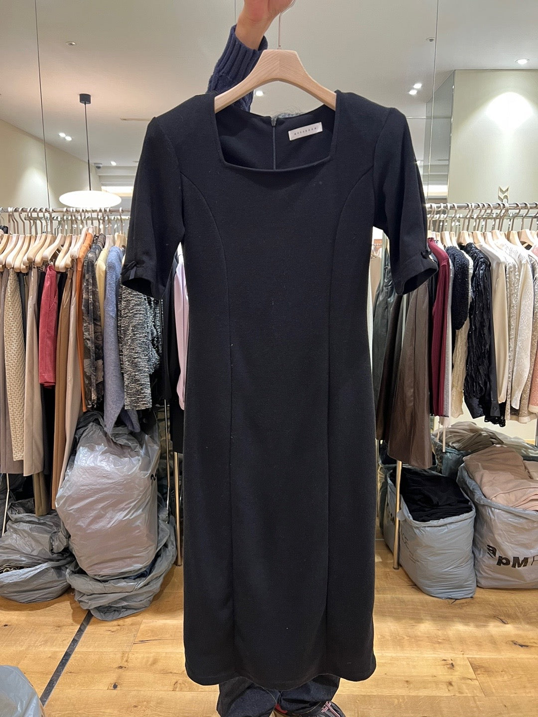 Square neck midi dress