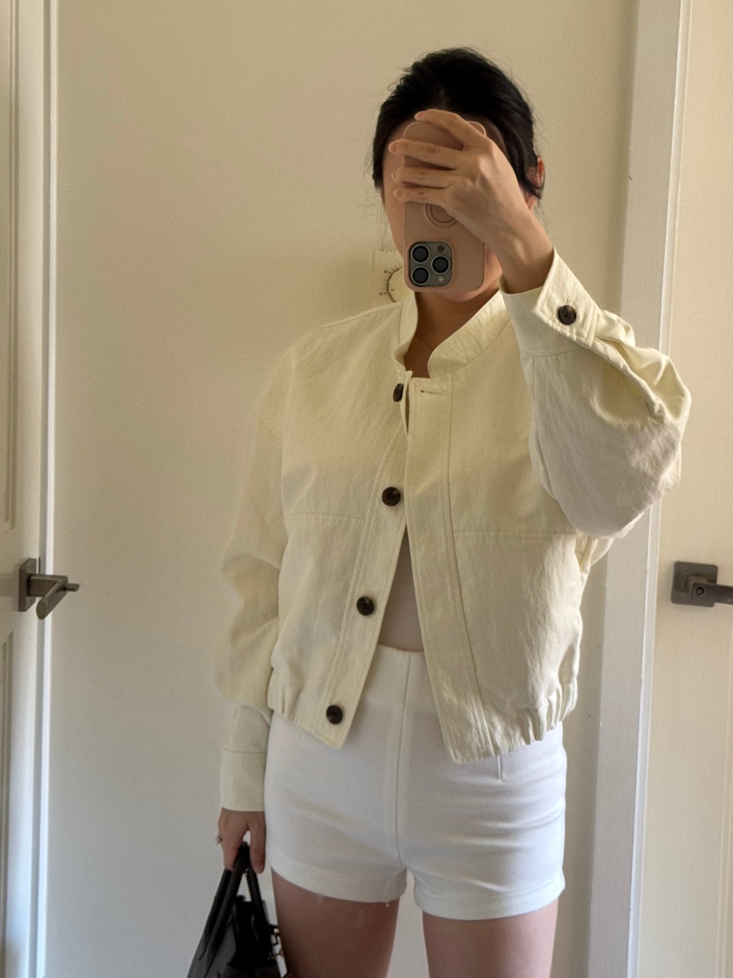 Ivory Bomber Trench Jacket 象牙白短款風衣外套