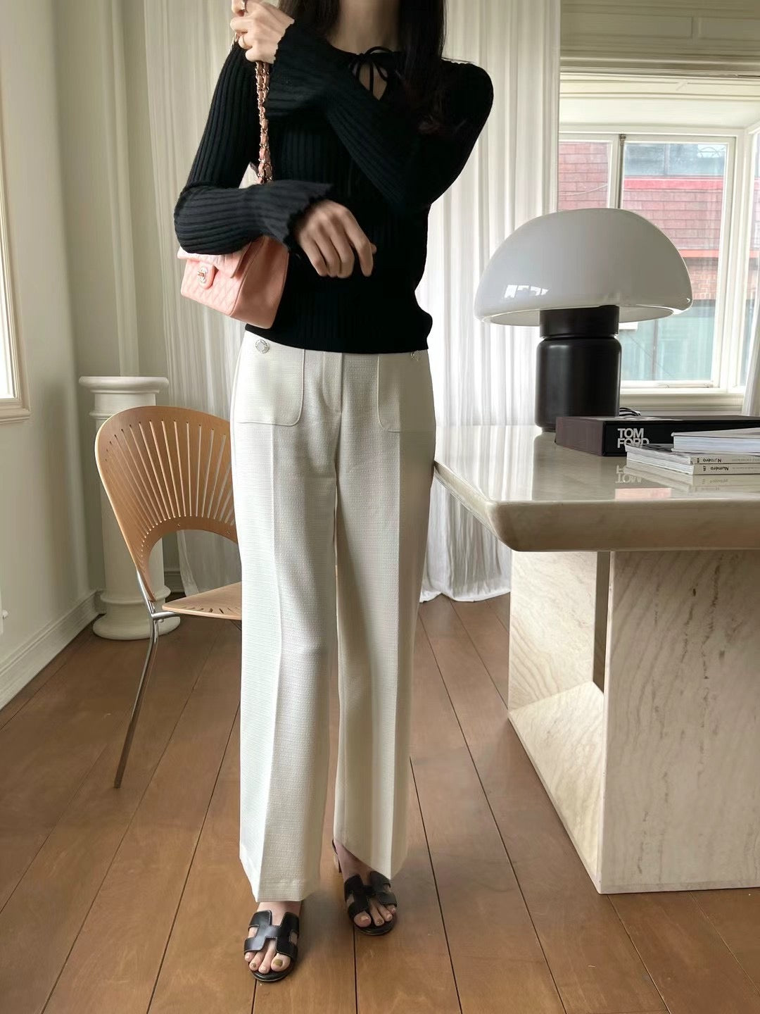 Textured Knitted Wide-leg Trouser *2 Colors