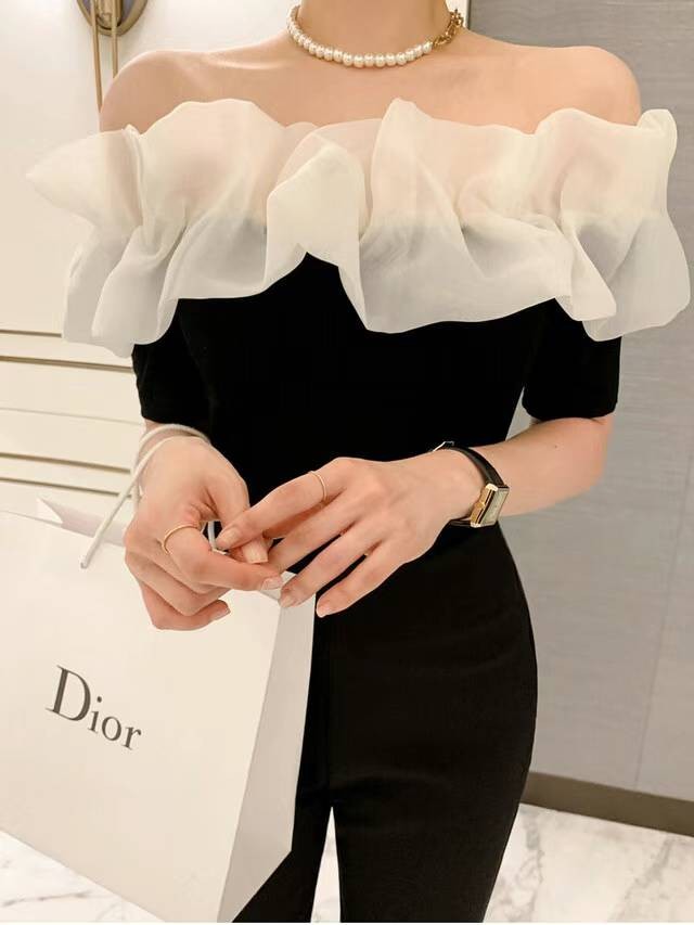 Off Shoulder Organza Top