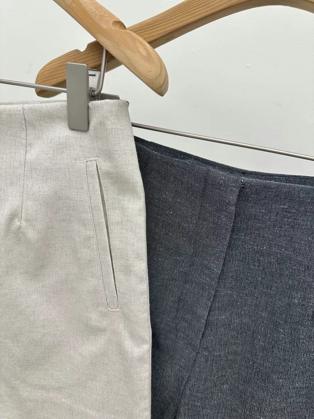 Classic Linen Shorts Zip Up *3 colors