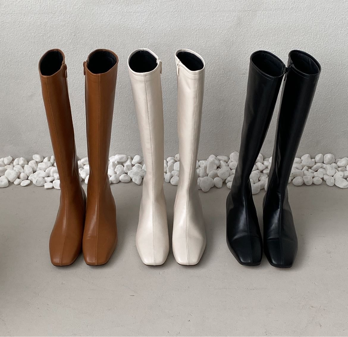 Knee Length Faux Leather Boots