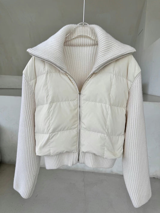 Goose Down Cashmere Knit Jacket