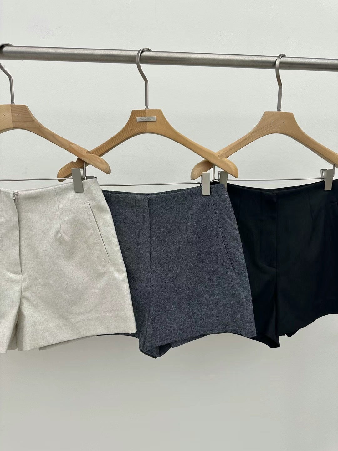 Classic Linen Shorts Zip Up *3 colors