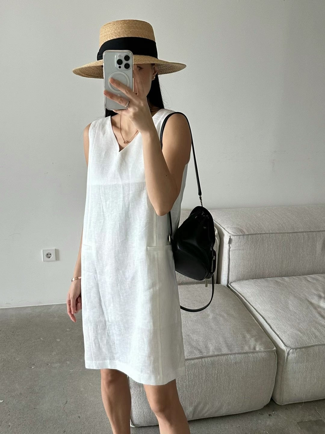 Luxe Linen Sleeveless Dress