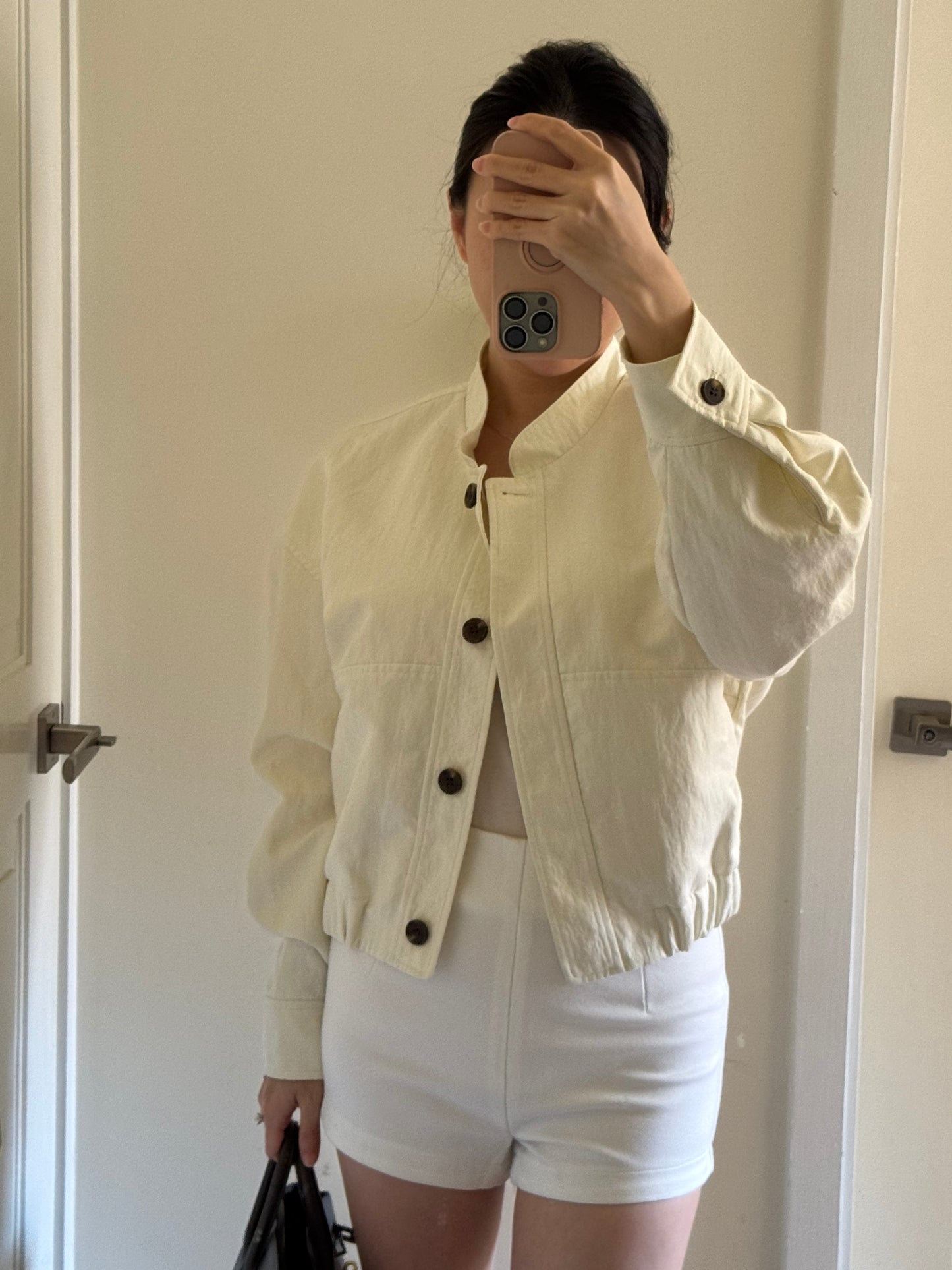 Ivory Bomber Trench Jacket 象牙白短款風衣外套