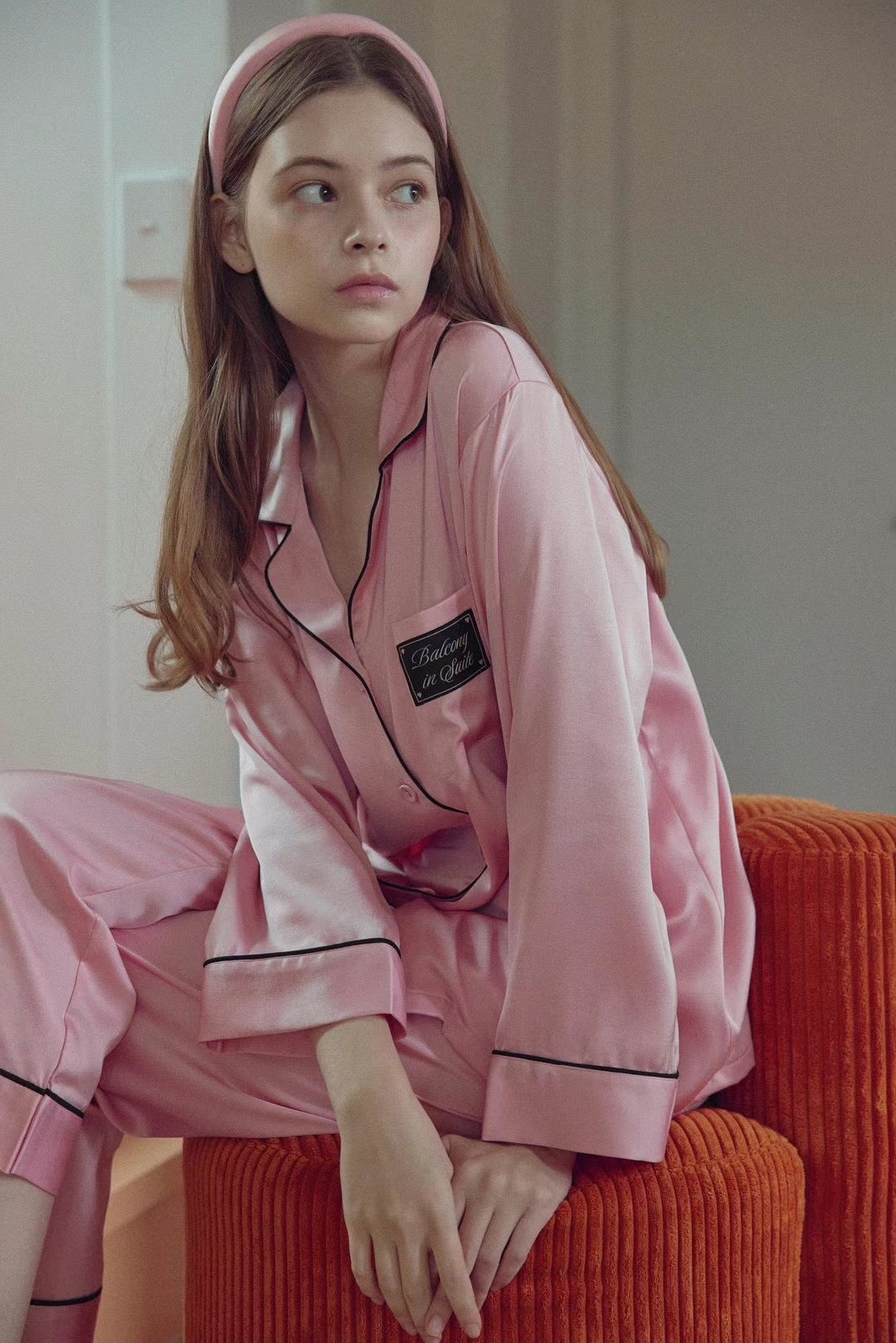 Balcony Silky Satin Pink PJ Set