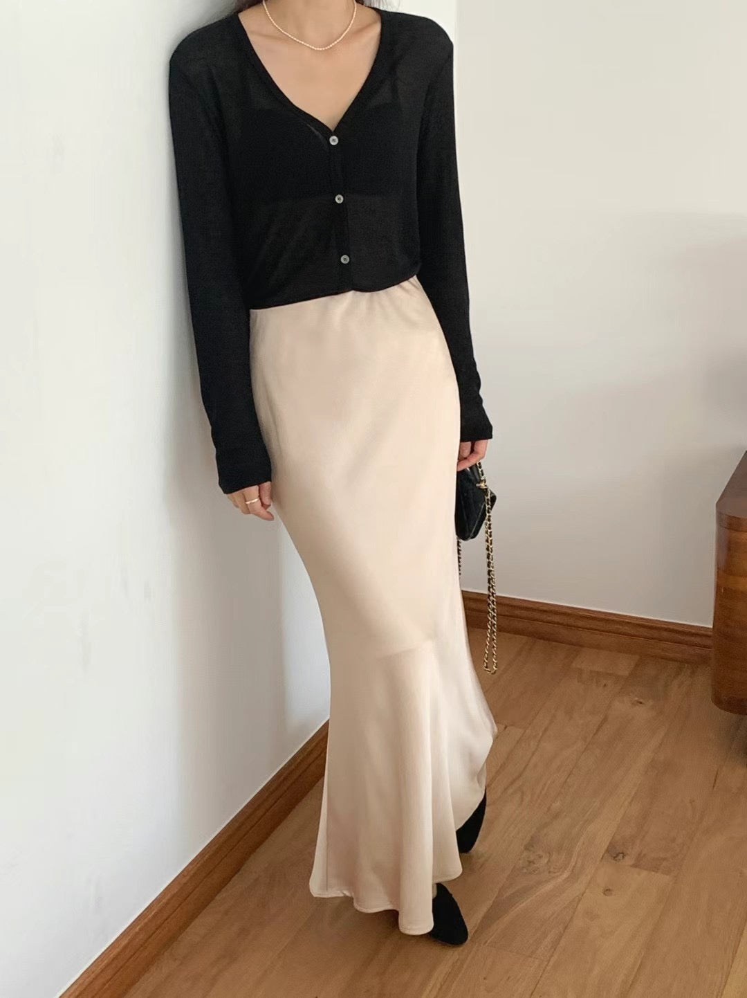 Satin Midi Skirt