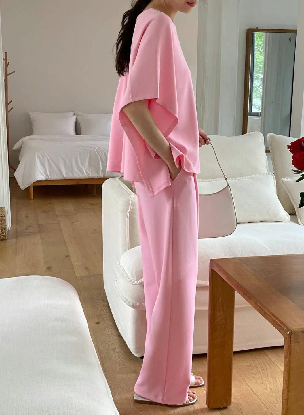 Soft Batwing Sleeves Trousers Set