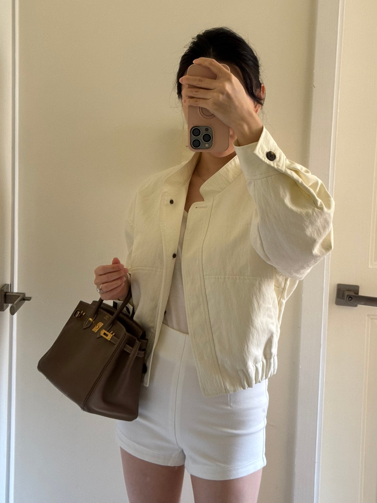 Ivory Bomber Trench Jacket 象牙白短款風衣外套