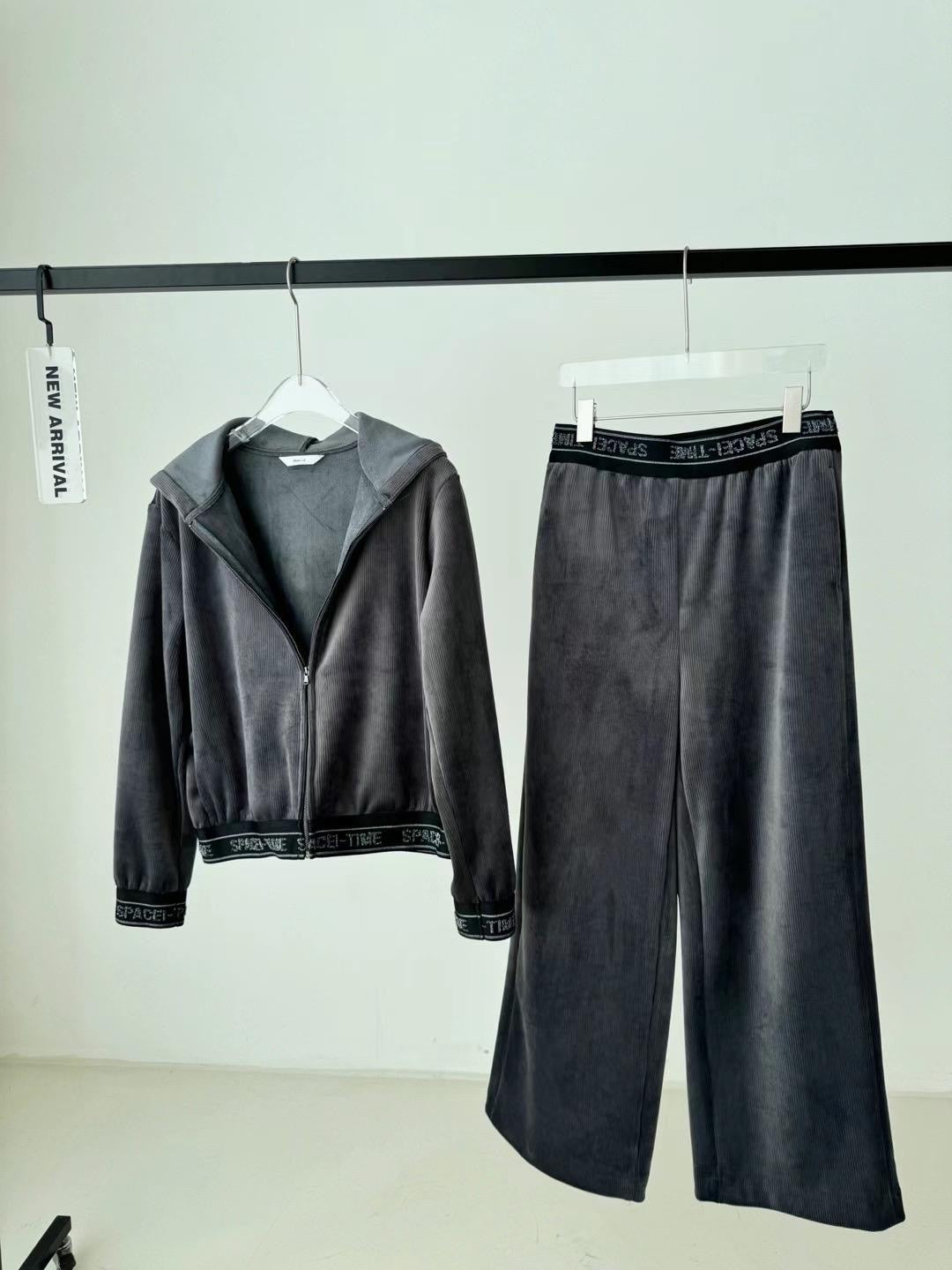 Corduroy Hoodie Pants Set