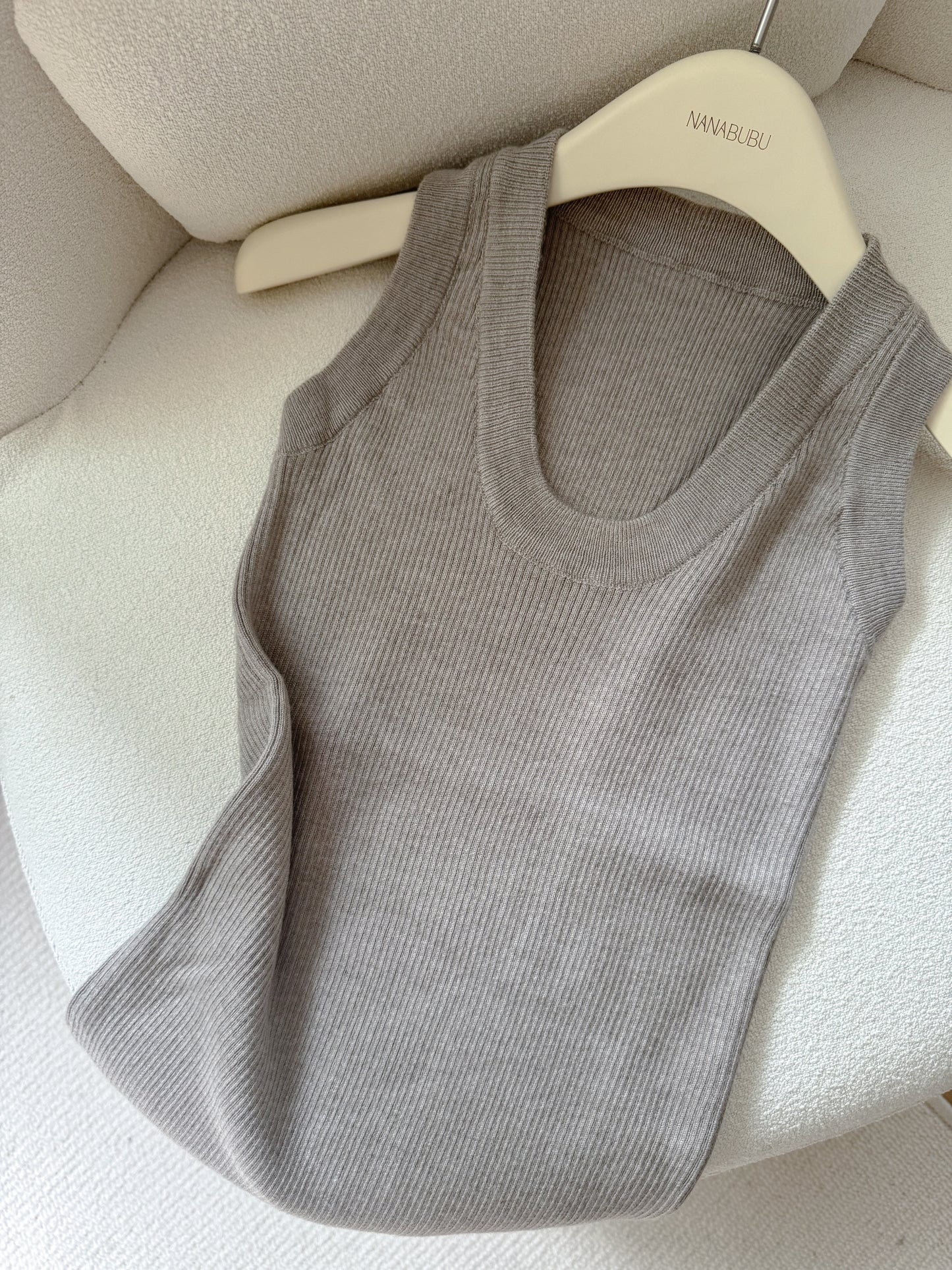 Mocha Ribbed Knit Tank Top