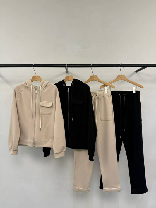 Merry J Full-Zip Hooded Sweater & Pants Set *2 Colors
