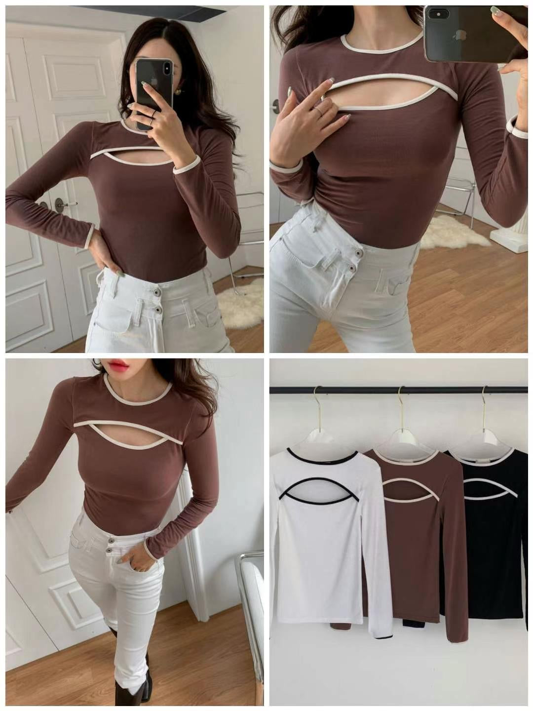 Cut out Long Sleeved Tee