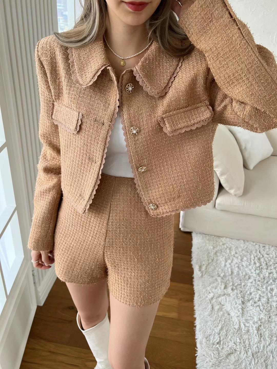 Tweed Blazer and Shorts Set *3 Colors