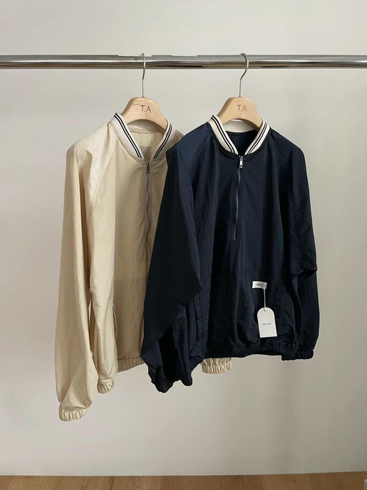 Half-Zip Windbreaker Jacket *2 Colors