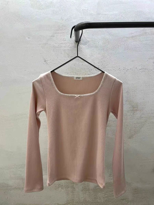 Eter Squareneck Rib-Knit Top *4 Colors