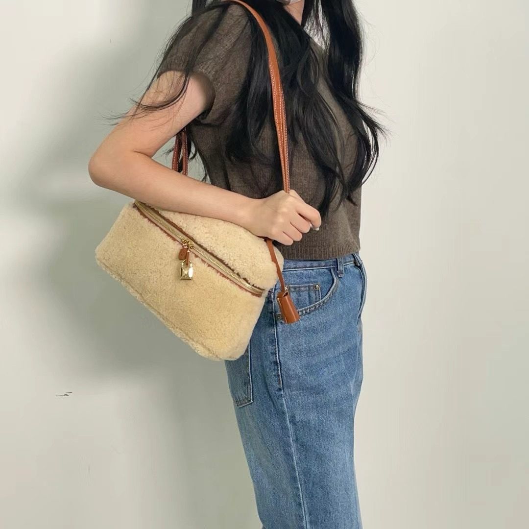 J Place Plush Bucket Shoulder Bag