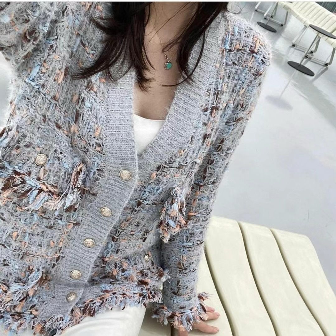 Tweed Fringe Cardigan *3 Colors  in