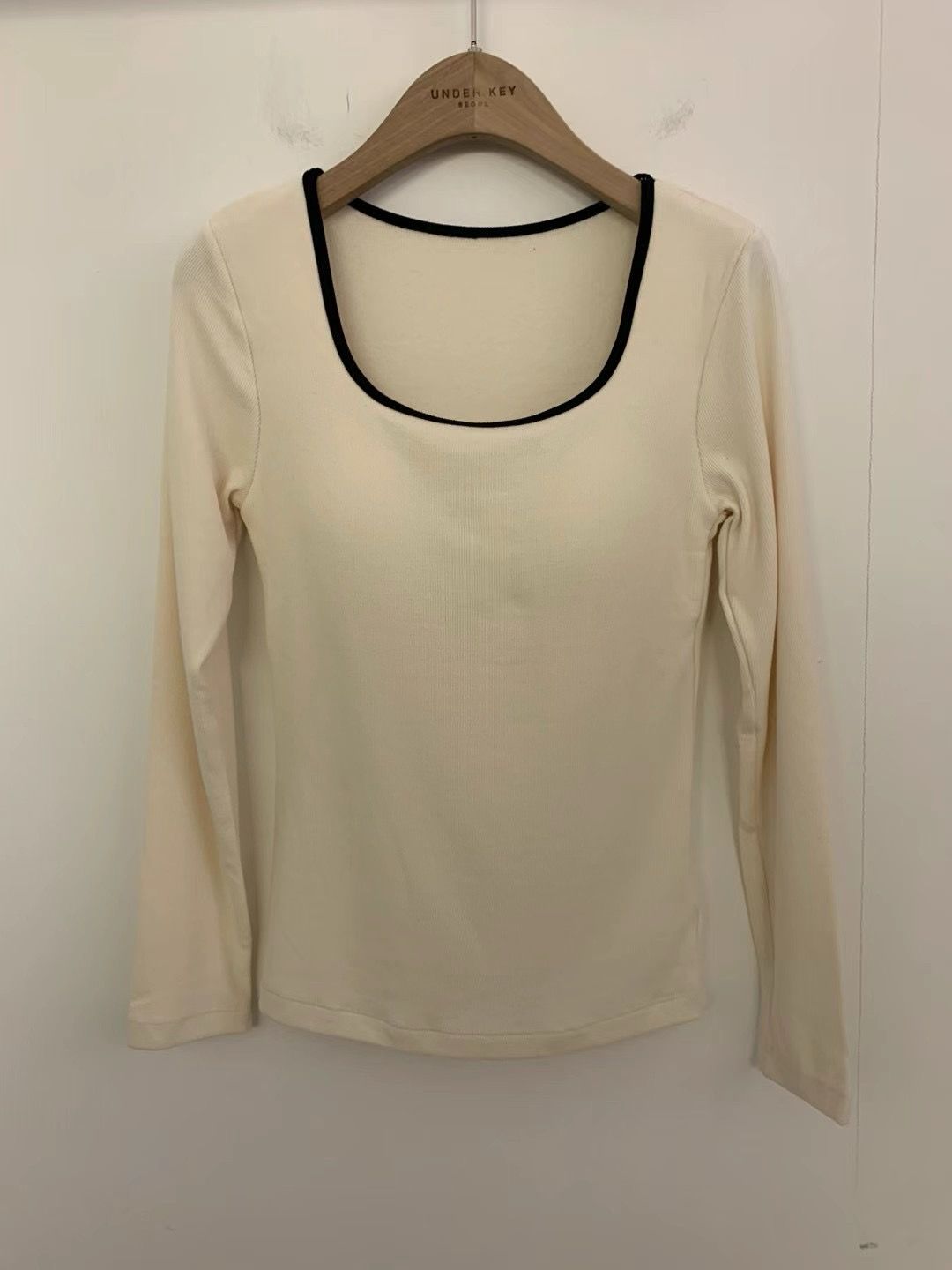 Underkey Square Neck Padded Long Sleeve Top *4 Colors