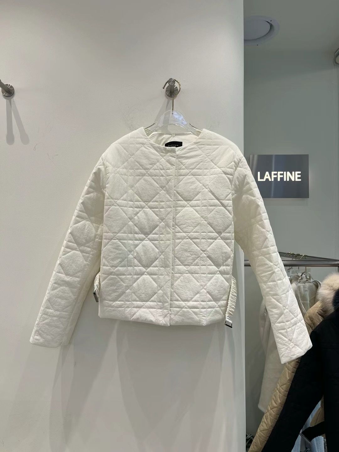 Laffine Quilted Belted Jacket with Muffler *3 Colors