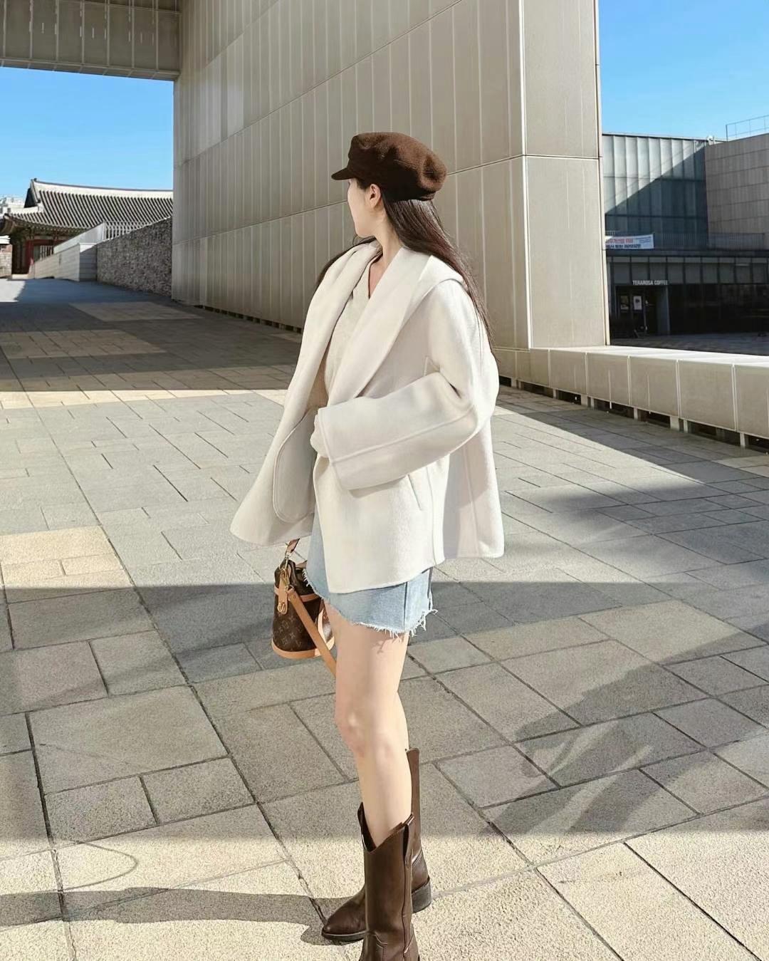 Open-Front Hooded Handmade Wool Jacket *3 Colors