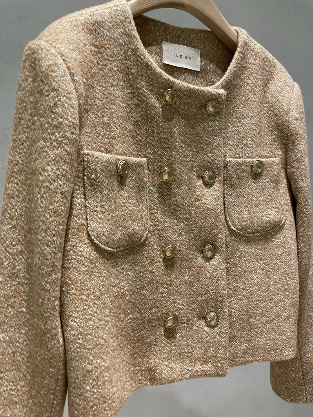 Double-Breasted Wool Alpaca Blend Jacket *2 Colors